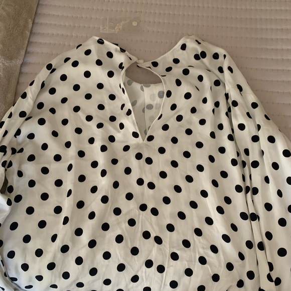 NWT Something Navy Easy Woven Top in Polka Dot-Size M - Picture 2 of 4